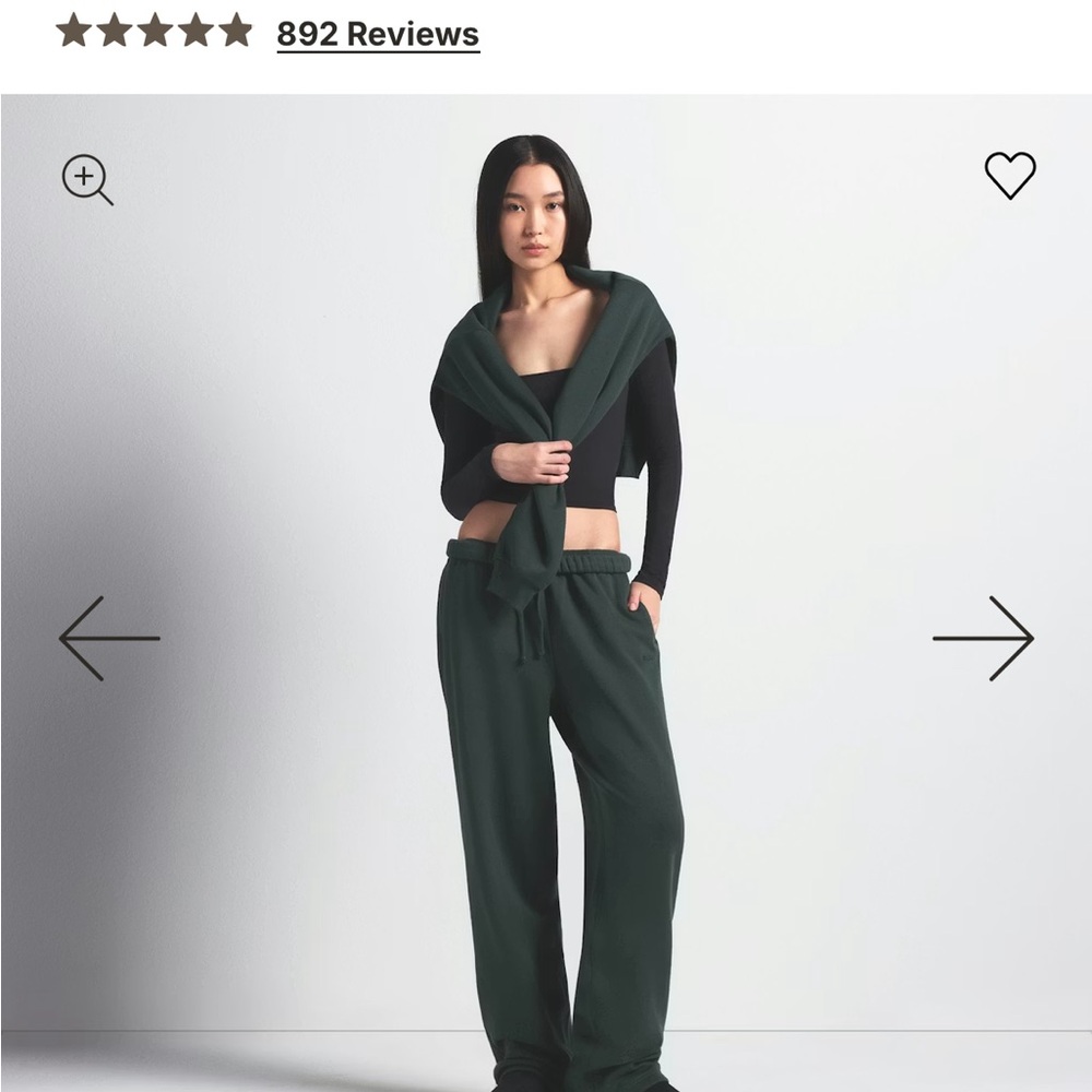 SKIMS Dark Green Straight Leg Pants